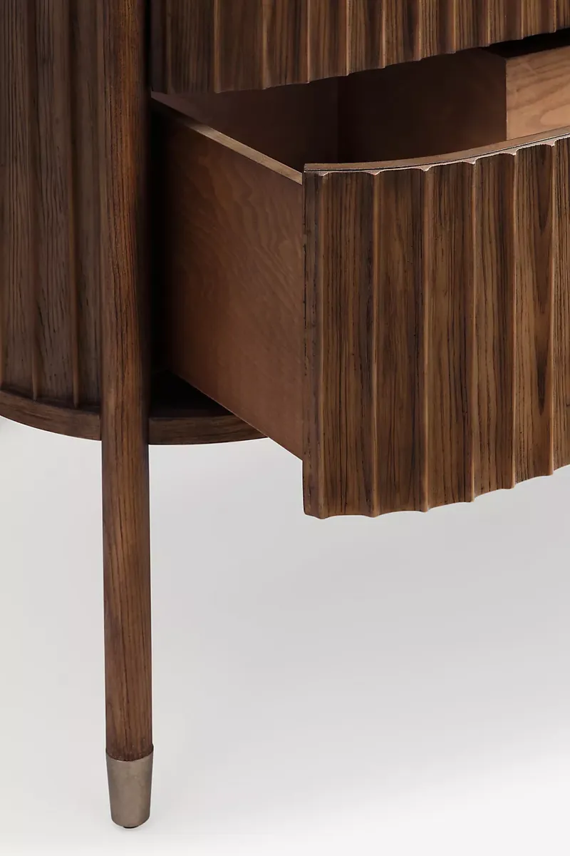The Marble-Top Fluted-Wood Double-Bathroom Vanity