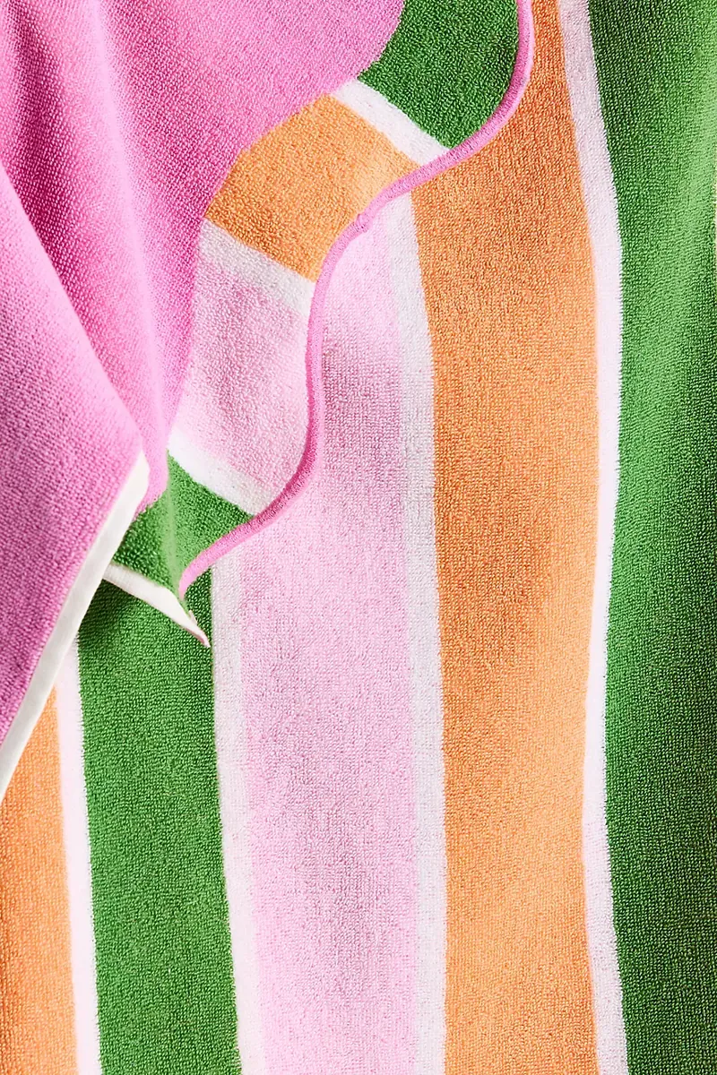 Cotton Woven Stripe Wavy Edge Beach Towel