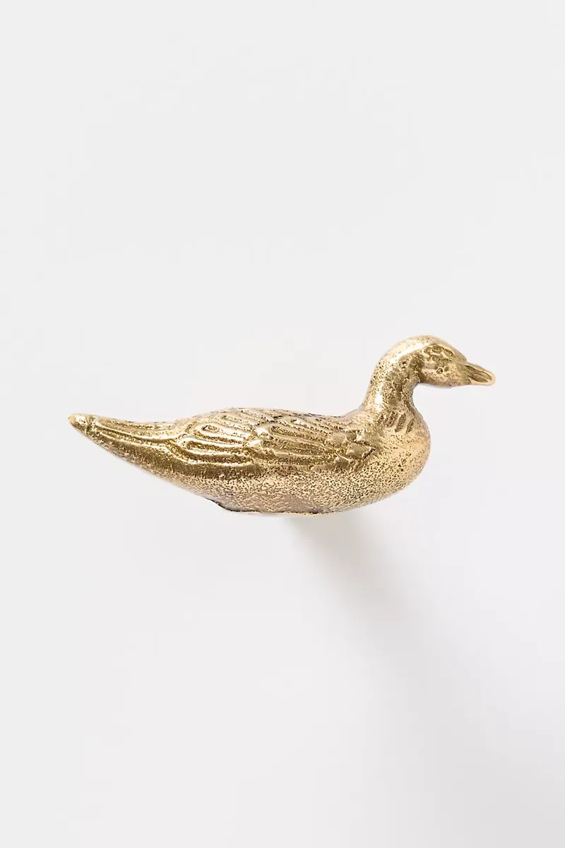 Mallard Duck Brass Knob